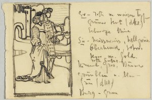 Casal em traje medieval em frente ao castelo de Wassily Kandinsky