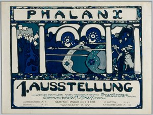 Cartaz para a primeira exposição da Falange de Wassily Kandinsky