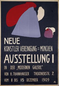 Cartaz para a 1ª Exposição da Neue Künstlervereinigung München..., 1909. de Wassily Kandinsky