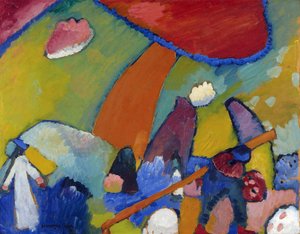 Pintura "Beach Scene" de Vassily Kandinsky (ou Wassily Kandinski ou Kandinskij de Wassily Kandinsky