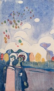 Duas raparigas de Wassily Kandinsky