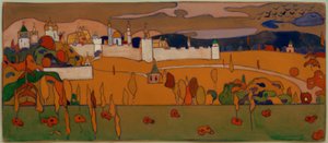 Cidade murada na paisagem de outono de Wassily Kandinsky