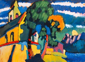 Igreja da vila em Riegsee de Wassily Kandinsky