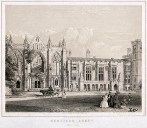 Aspecto oeste da Abadia de Newstead, Nottinghamshire, c1860 de Waterlow and Sons