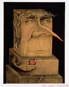 Adão (lápis e lápis de cor sobre papel) (par de 155035) de Wayne Anderson