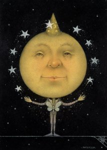 Malabarismo Lua Cheia (lápis e lápis de cor sobre papel) (par de 150067) de Wayne Anderson
