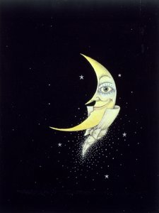 Saída à noite (lápis e lápis de cor sobre papel) de Wayne Anderson