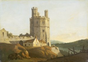 Castelo de Caernarvon, a Torre da Águia (óleo sobre tela)