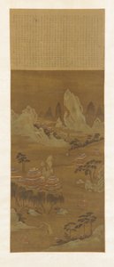 Palácios na margem de um lago, dinastia Ming ou Qing, século XVIII de Wen Zhengming