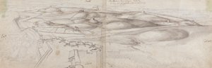 Uma vista da Torre de Peterborough em Tânger de Wenceslaus Hollar