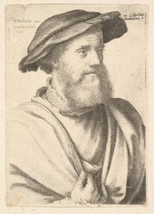 Um homem barbudo depois de Hans Holbein, 1646. de Wenceslaus Hollar