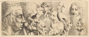 Uma variedade de cabeças, 1625-77. de Wenceslaus Hollar