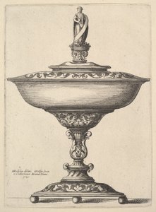 Uma xícara larga com pés esféricos, 1646. de Wenceslaus Hollar