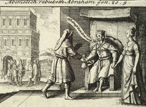 Abimelech a repreender Abraham. Estado 2 de Wenceslaus Hollar