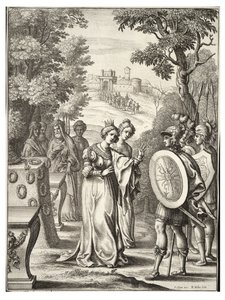 Enéias encontra Andrômaca de Wenceslaus Hollar
