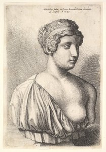 Busto antigo de uma mulher, 1645. de Wenceslaus Hollar