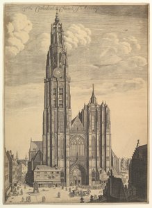 Catedral de Antuérpia Prospectvs Tvrris a catedral, 1649. de Wenceslaus Hollar