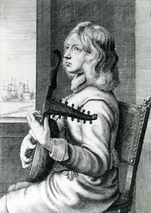Jogador de alaúde barroco de Wenceslaus Hollar