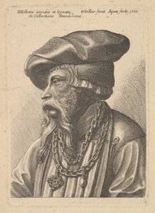Homem barbudo com colar de correntes, 1647. de Wenceslaus Hollar