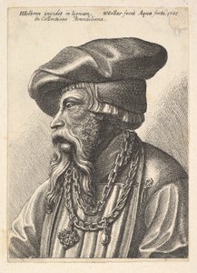 Homem barbudo com colar de corrente, 1647. de Wenceslaus Hollar