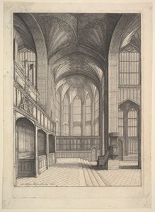 Capela de Bray na Capela de São Jorge, Windsor (de «The Institution, Laws & Ceremonies of the most Noble Order of the Garter», de Elias Ashmole, Londres 1672) de Wenceslaus Hollar