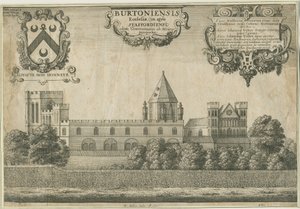 Abadia de Burton-upon-Trent: gravura em chapa de cobre, 1661 de Wenceslaus Hollar