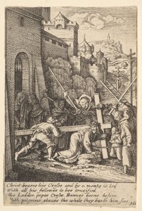 Carregando a cruz, 1625-77. de Wenceslaus Hollar