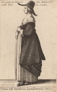Ciuis vel Artificis Artificis Londinensis Vxor, 1643. de Wenceslaus Hollar