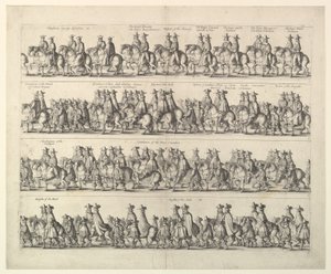 Procissão de coroação de Carlos II através de Londres, 1662. de Wenceslaus Hollar
