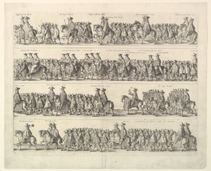 Procissão de coroação de Carlos II através de Londres, 1662. de Wenceslaus Hollar