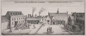 Pátio da Casa Arundel pelo Norte de Wenceslaus Hollar