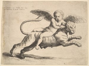 Cupido em um tigre, 1652. de Wenceslaus Hollar