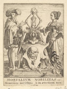 Brasão de armas da Morte, da Dança da Morte, 1651. de Wenceslaus Hollar