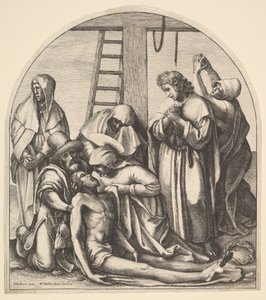 Descida da cruz, depois de Holbein, 1640. de Wenceslaus Hollar