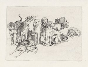 Onze cães de caça de Wenceslaus Hollar