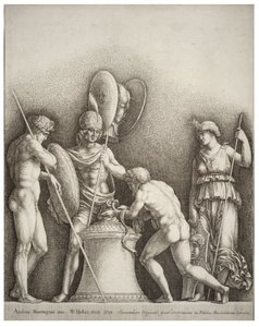 Quatro figuras clássicas, depois de Mantegna de Wenceslaus Hollar