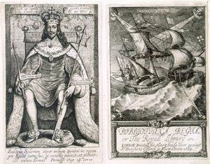 Frontispício e página de rosto para &39;Bibliotheca Regia, ou The Royal Library&39;, 1659 (gravura e gravura) de Wenceslaus Hollar