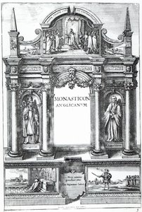 Frontispício para &39;Monasticon Anglicanum&39; por William Dugdale, c.1718-23 de Wenceslaus Hollar