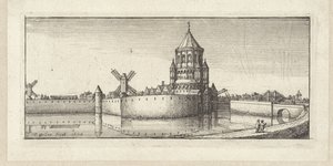 Vista do Kleine Houtpoort em Haarlem de Wenceslaus Hollar