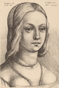 Cabeça de mulher olhando para a direita. de Wenceslaus Hollar