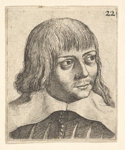 Cabeça de um jovem, ligeiramente virada para a direita, 1625-77. de Wenceslaus Hollar