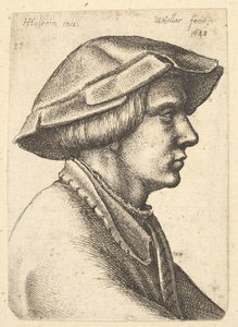 Cabeça de jovem com chapéu no perfil para a direita, 1648. de Wenceslaus Hollar
