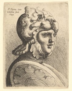 Cabeça com capacete, 1645. de Wenceslaus Hollar