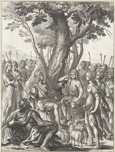 Pastor Meliboeus revê o jogo dos pastores Corydon e Thyrsis
Obras de Virgil (título da série) de Wenceslaus Hollar