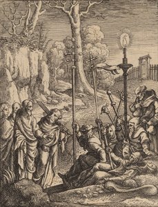 Jesus confrontando seus detratores. de Wenceslaus Hollar