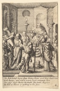 Jesus antes de Anás, 1625-77. de Wenceslaus Hollar