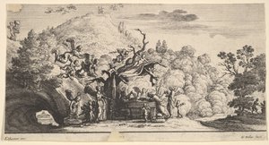 Jesus servido por anjos, 1652. de Wenceslaus Hollar