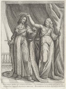 O Rei Carlos I de Inglaterra elogiado pela Justiça de Wenceslaus Hollar