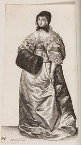 Mulher com touca e regalo de Wenceslaus Hollar