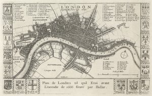 Londres, antes do fogo em 1666 de Wenceslaus Hollar